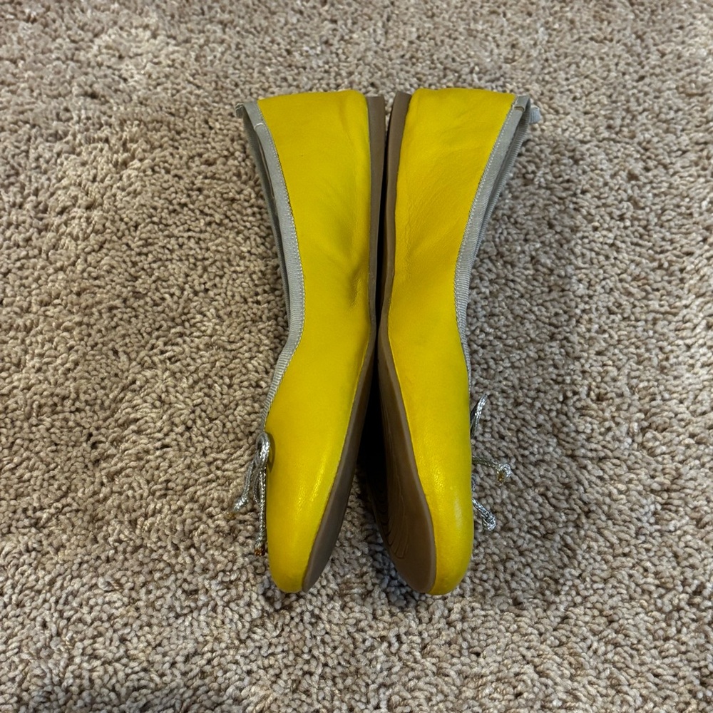 Boden Kitty Leather Flexi Sole Ballet Flats Womens Size 38 - 7.5 US yellow - Picture 2 of 6